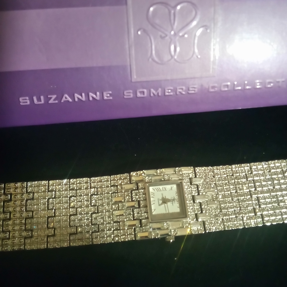 "Susanne Somer"Silver Tone & Crystal Watch